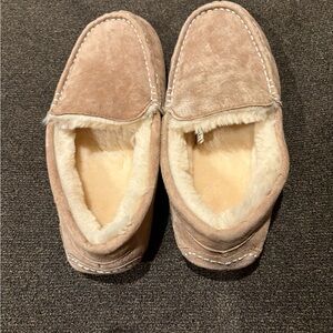 Lamo women’s Beige Suede Slip-On Loafers